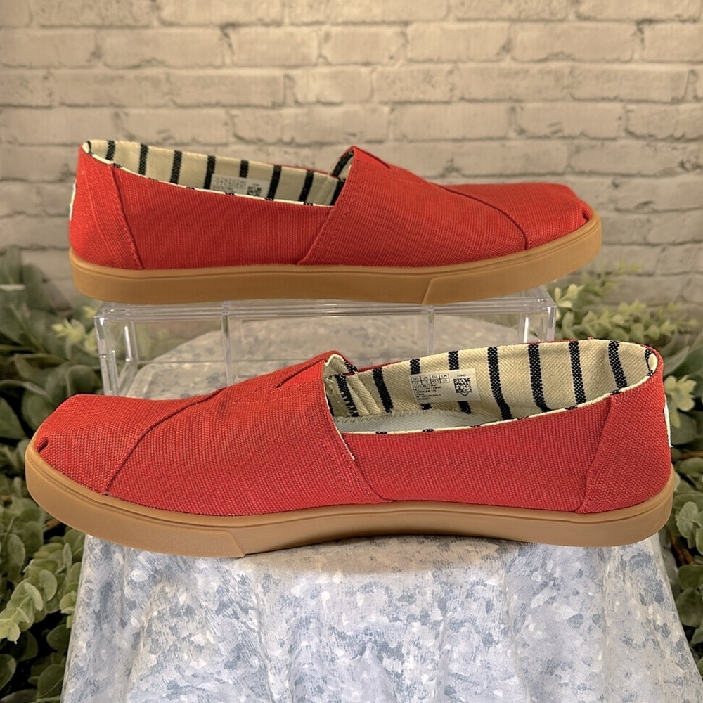 TOMS “Heritage” Classic Red Alpargata Cupsole Slip-on Canvas Sneaker WMS 12❤️EUC - Picture 5 of 10